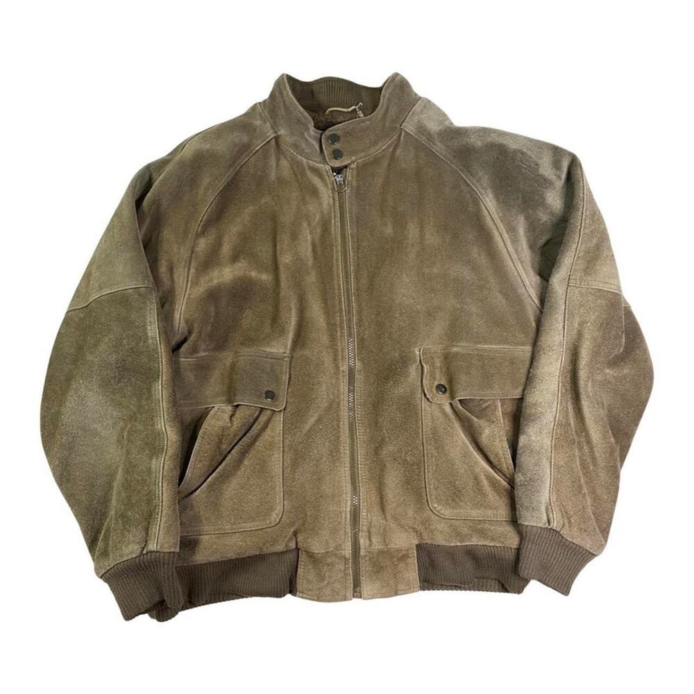 Vintage suede bomber jacket by Rough Cut sz XL